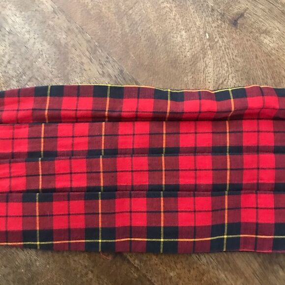 Vintage Scottish tartan plaid red cummerbund - Picture 2 of 4